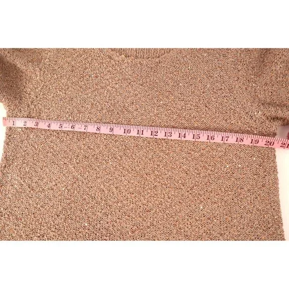 ALFANI by women's Sequin Knit Sweater with Pleated Sheer Hem‎ Size P/XL - Picture 13 of 16